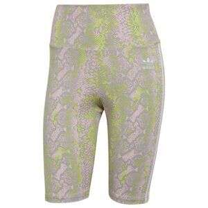 Adidas Originals Womens Bike Shorts HT5967 Green Pink Snake Print Size S Small